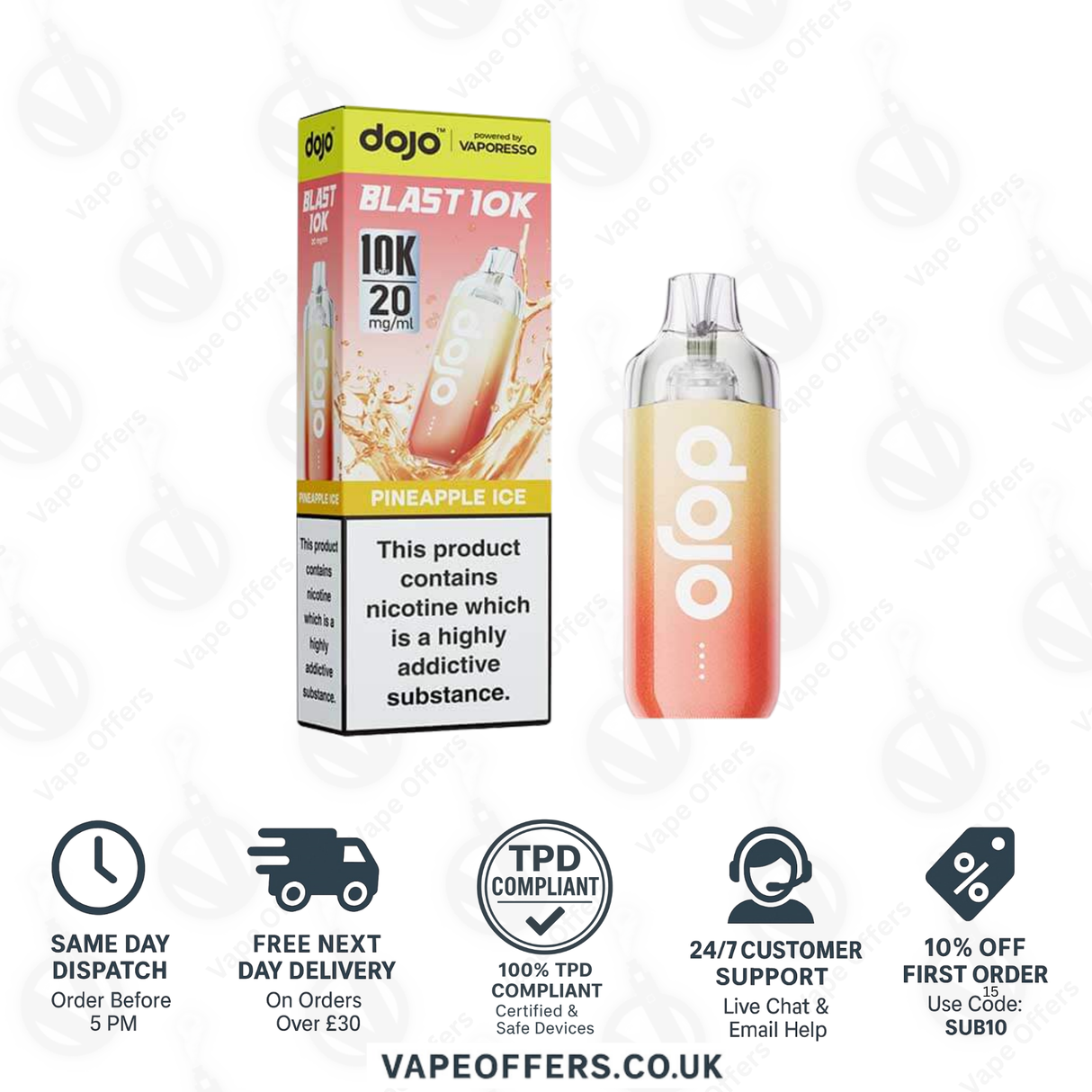 Vaporesso DOJO Blast 10K Prefilled Pod Vape Kit Pineapple Ice