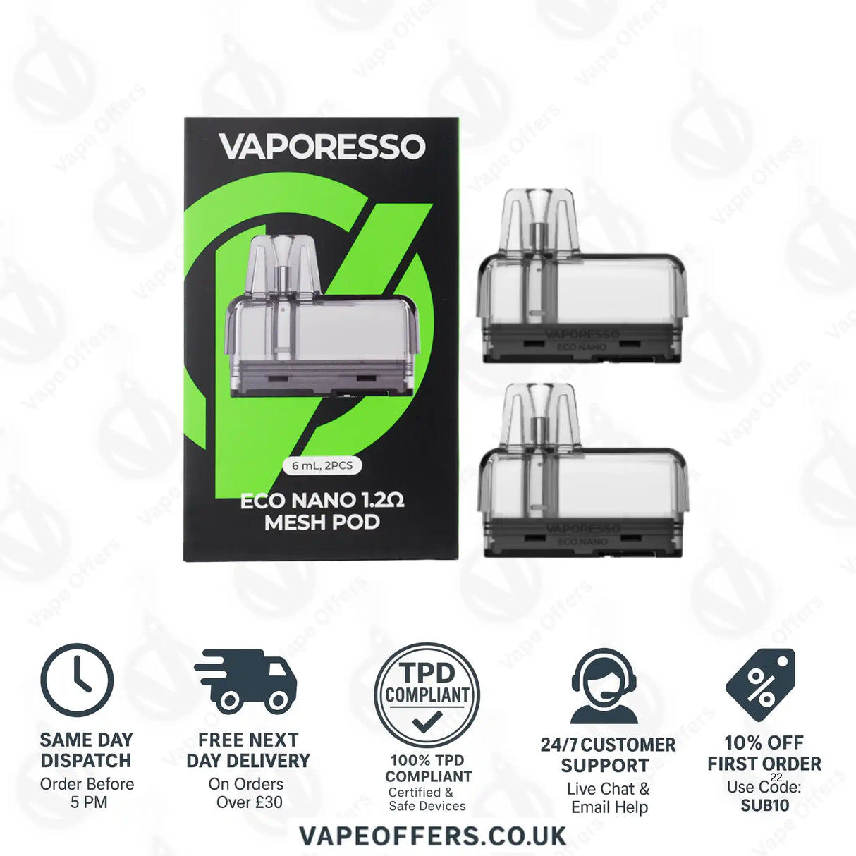 Vaporesso Eco Nano & Eco Nano Pro Replacement Pods 1.2 ohm