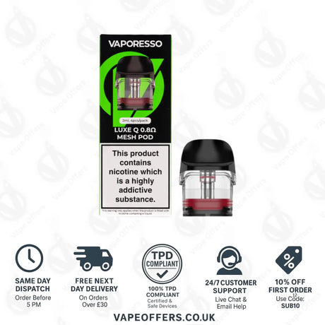 Vaporesso LUXE Q Replacement Pods 0.8 ohm