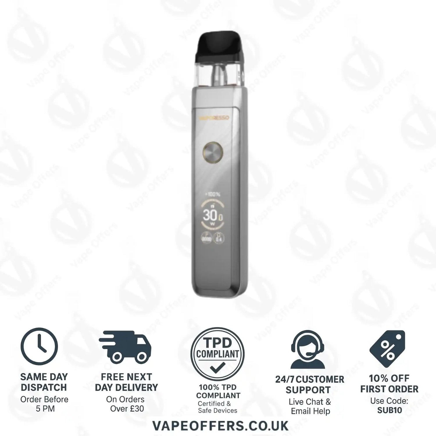 Vaporesso XROS Pro 2 Pod Vape Kit Glittering Silver