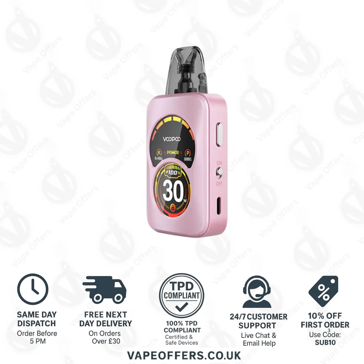 VooPoo Argus A Pod Vape Kit Crystal Pink