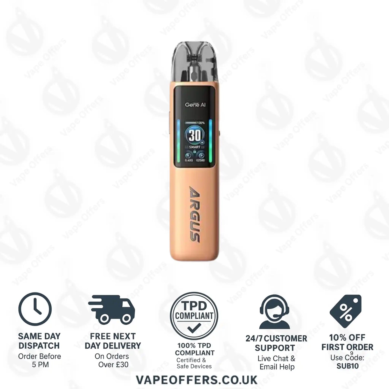 VooPoo Argus G2 Pod Kit Peachy Beige