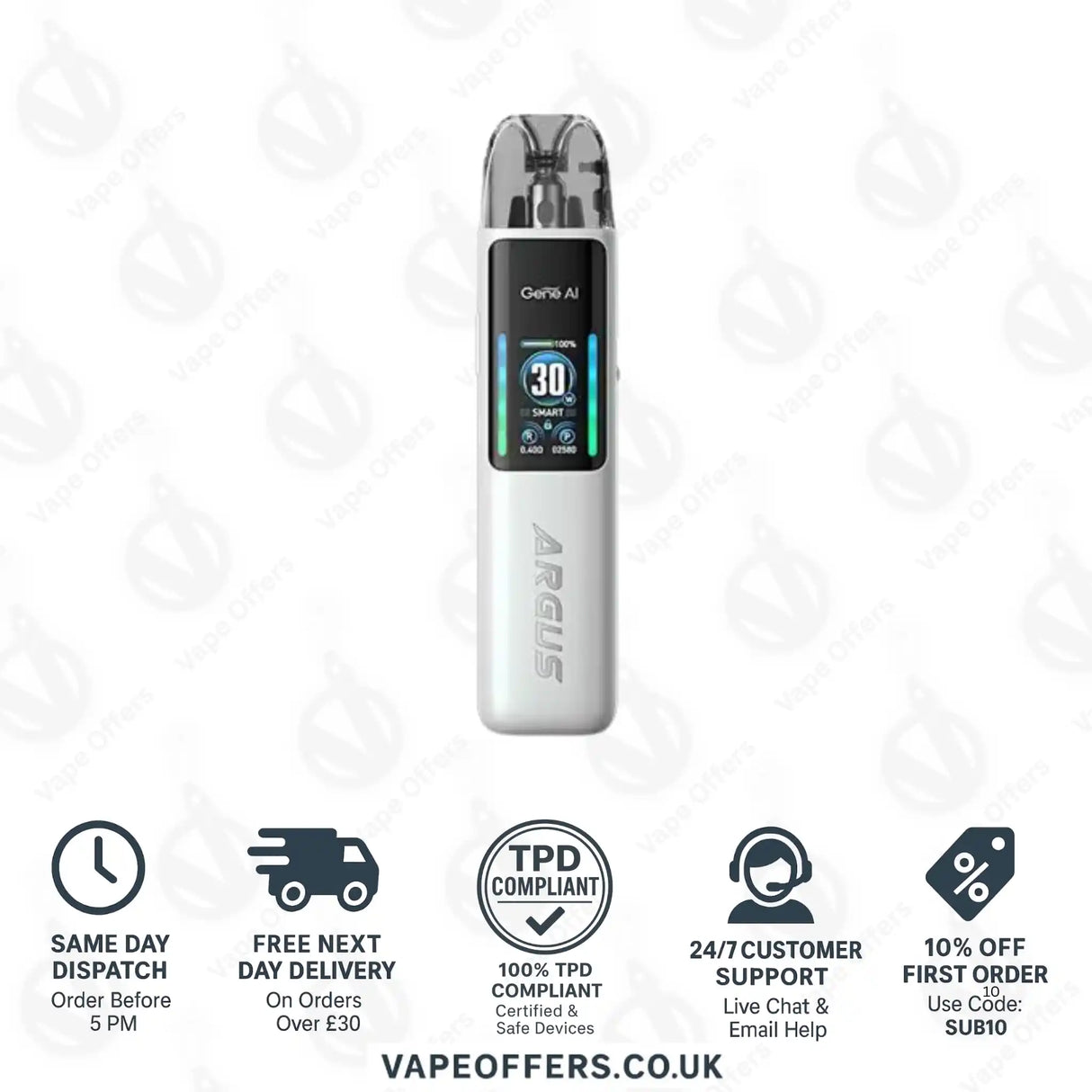 VooPoo Argus G2 Pod Kit Pearl White