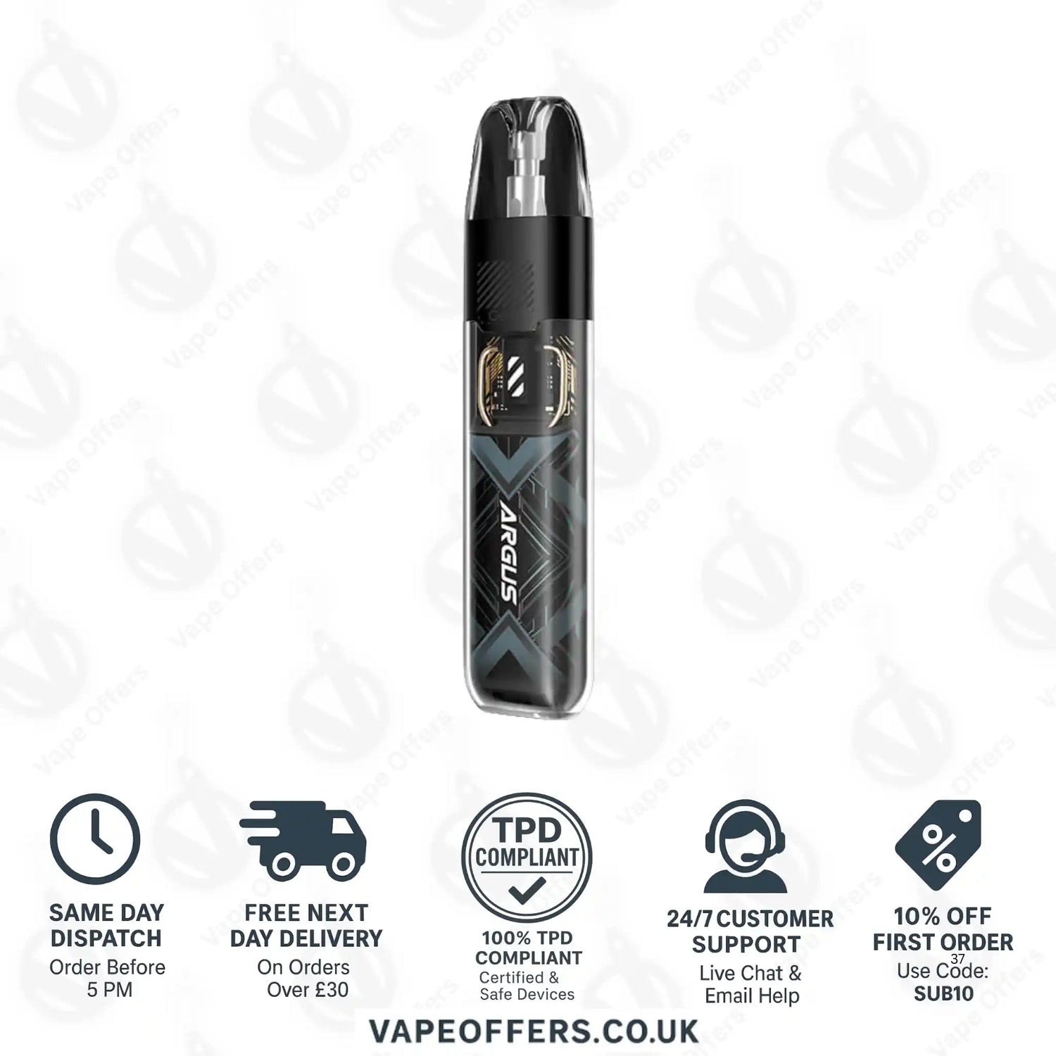 VooPoo Argus P1S pod Vape Kit Cyber Black