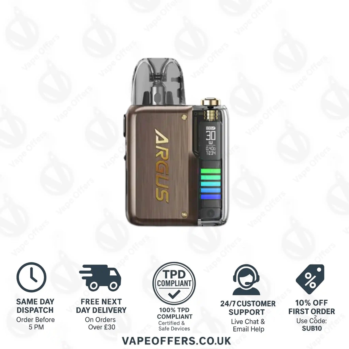 VooPoo Argus P2 Pod Vape Kit Antique Brass