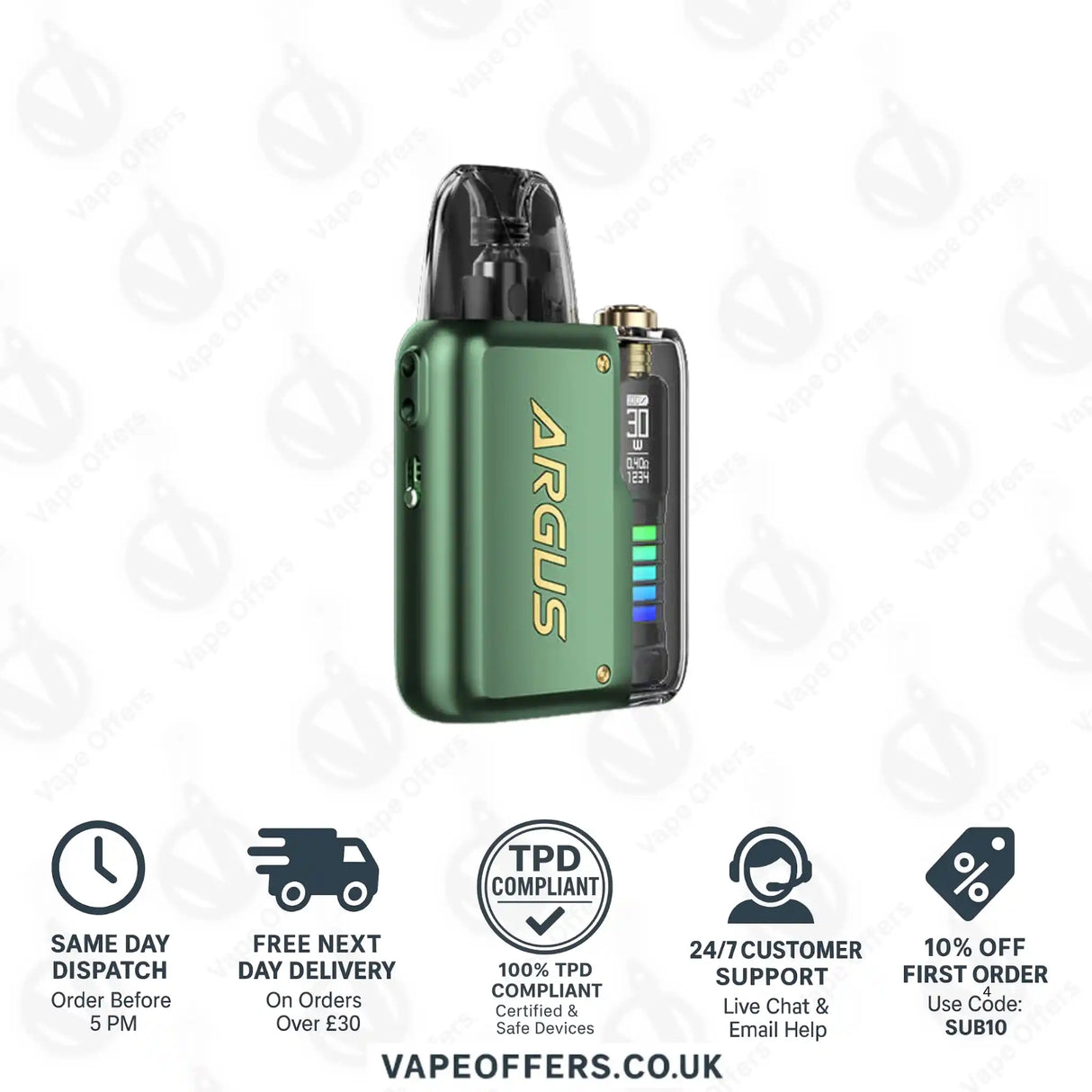 VooPoo Argus P2 Pod Vape Kit Emerald Green
