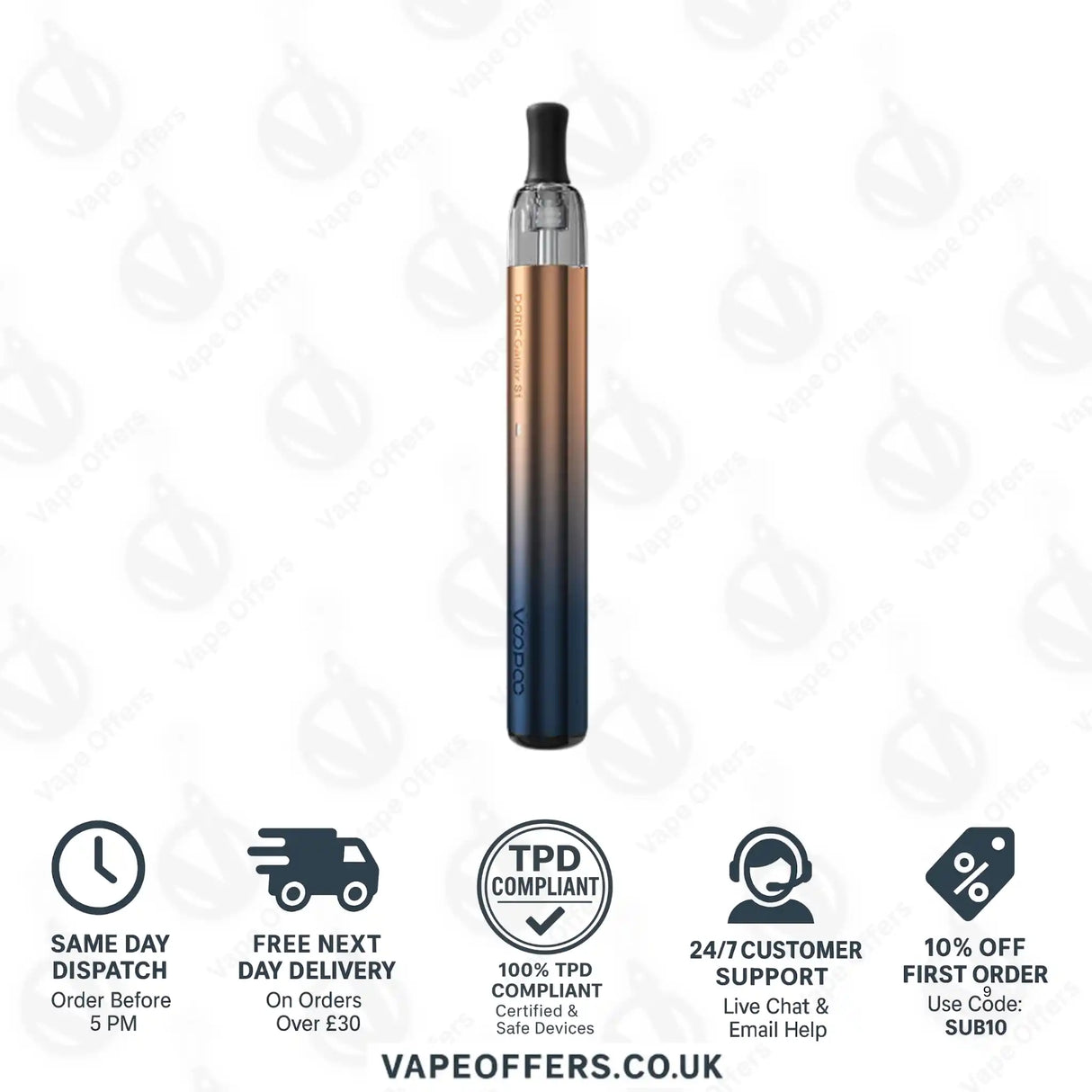 VooPoo Doric Galaxy S1 Pod Vape Kit Blue Gold