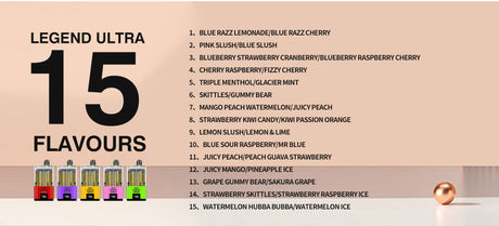 Exploring the 15 Flavour Options of the WGA Legend Ultra 30000 Puffs