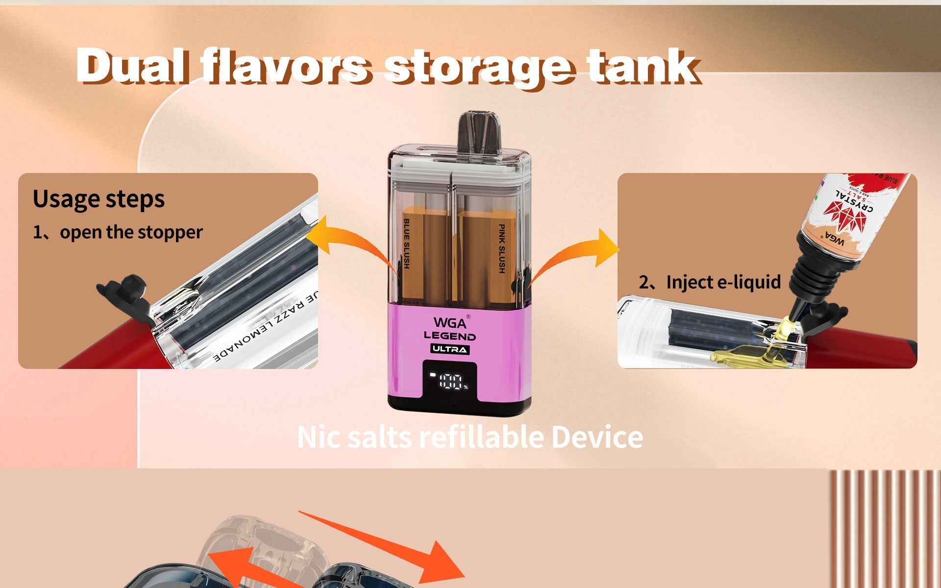 Dual-Flavour Vaping Made Easy with the WGA Legend Ultra 30000 Puffs