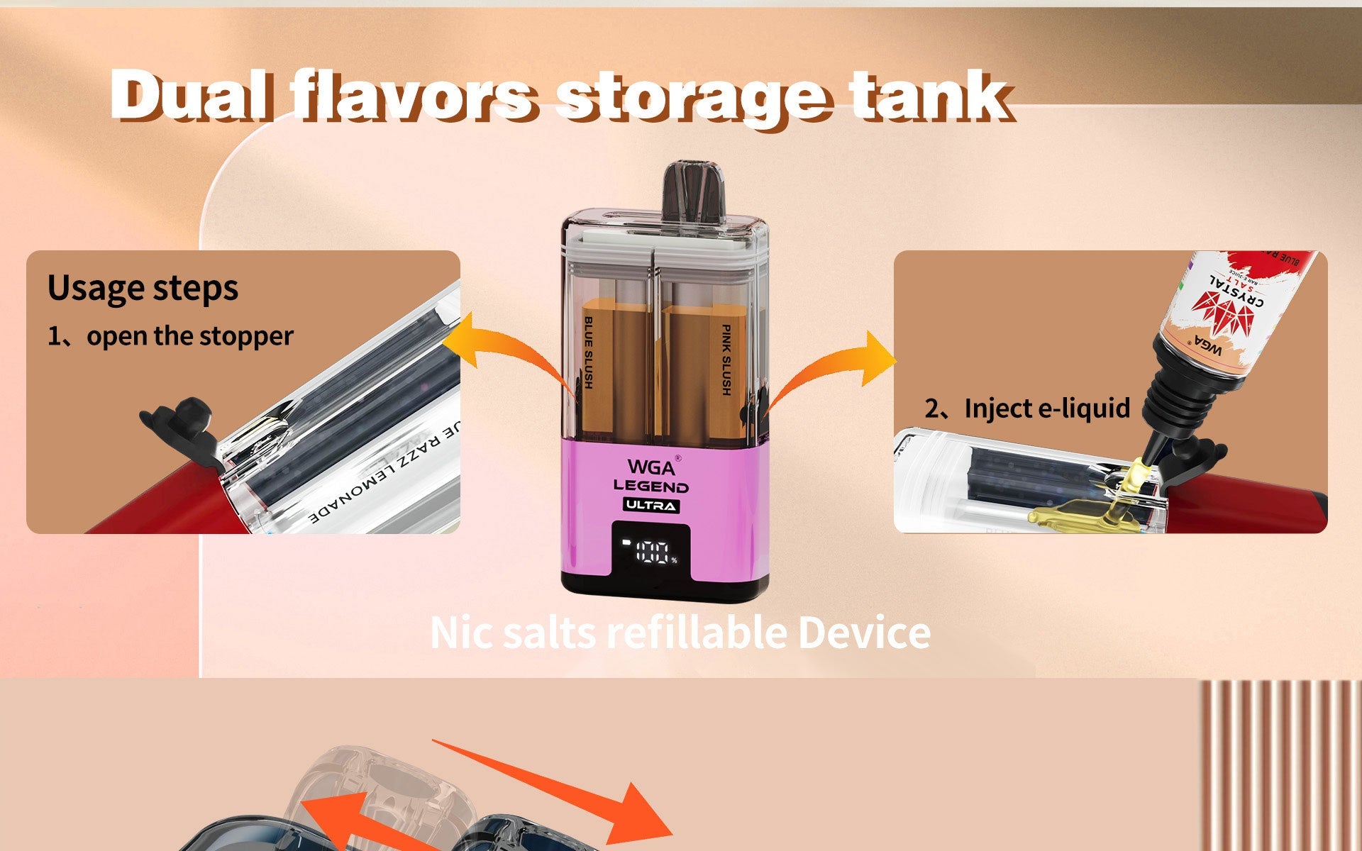 Dual-Flavour Vaping Made Easy with the WGA Legend Ultra 30000 Puffs