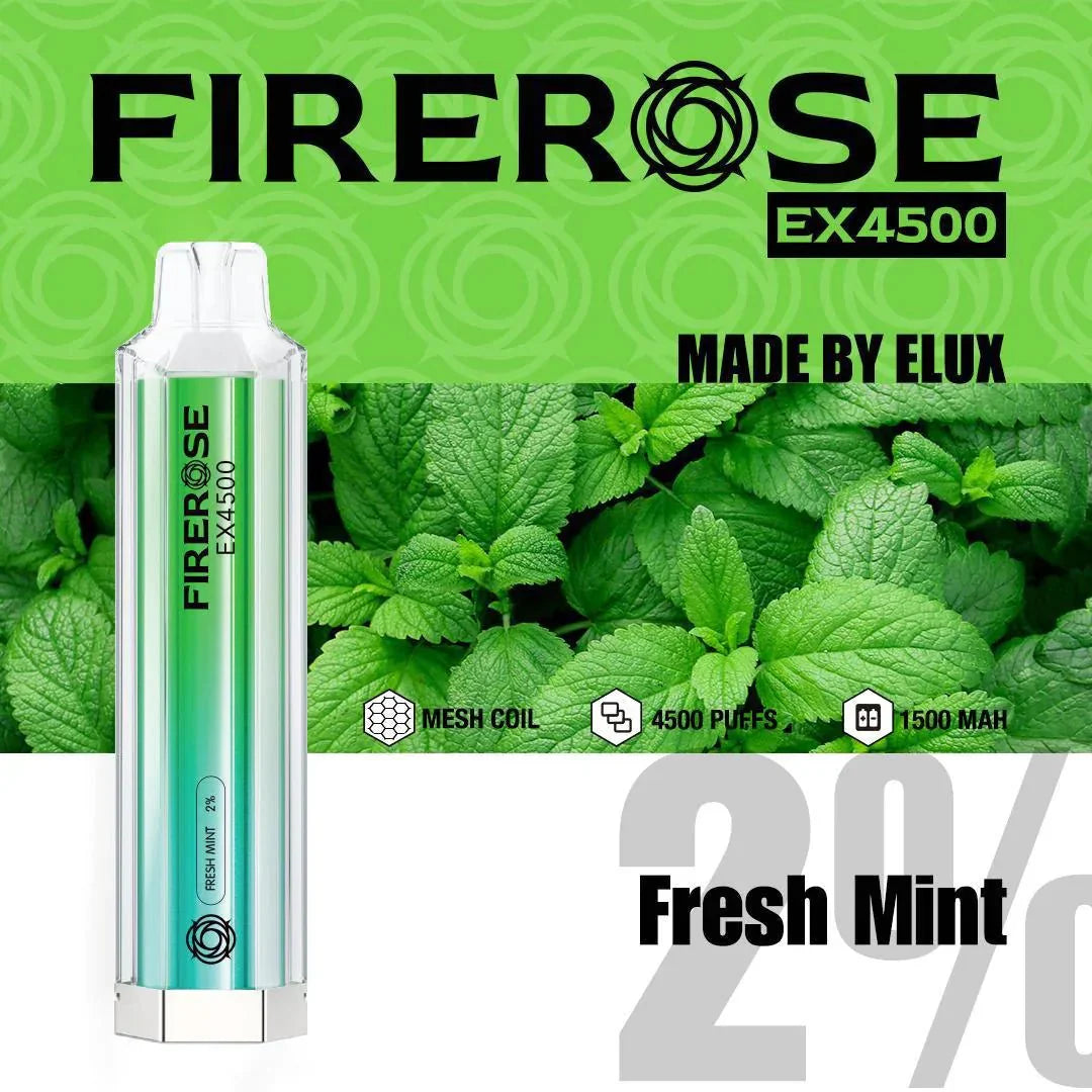 Discover the Cool Freshness of Elux FireRose Fresh Mint - EX4500 Disposable Vape