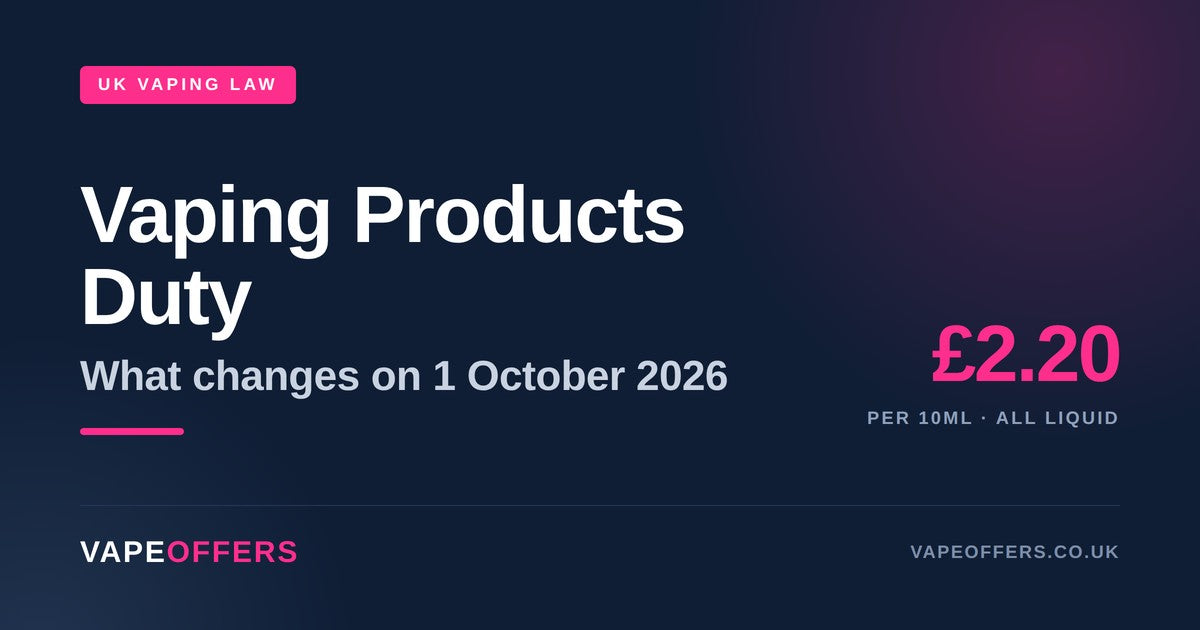 Vaping Products Duty: what changes on 1 October 2026 — £2.20 per 10ml on all vaping liquid