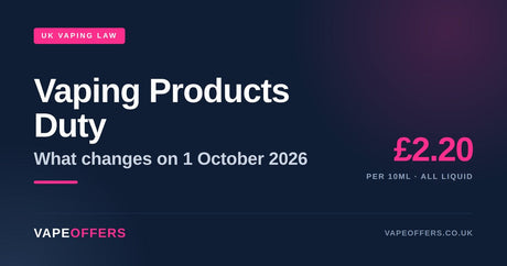 Vaping Products Duty: what changes on 1 October 2026 — £2.20 per 10ml on all vaping liquid
