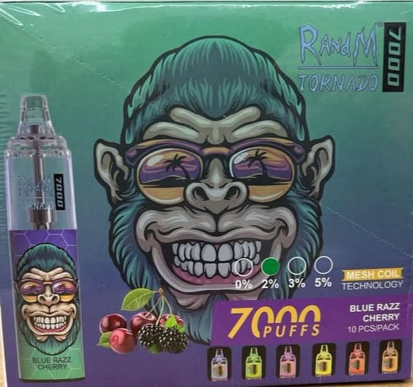 RANDM Tornado 7000 Puffs Vape-Blue Razz Cherry