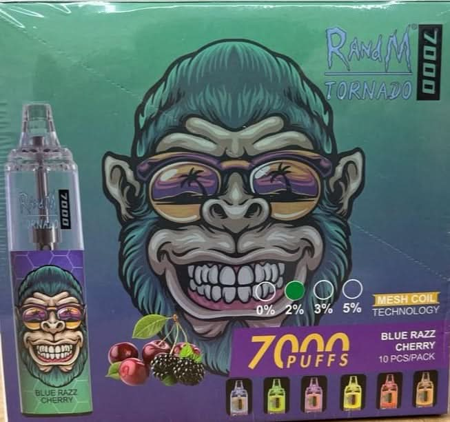 RANDM Tornado 7000 Puffs Disposable Vape-Blue Razz Cherry