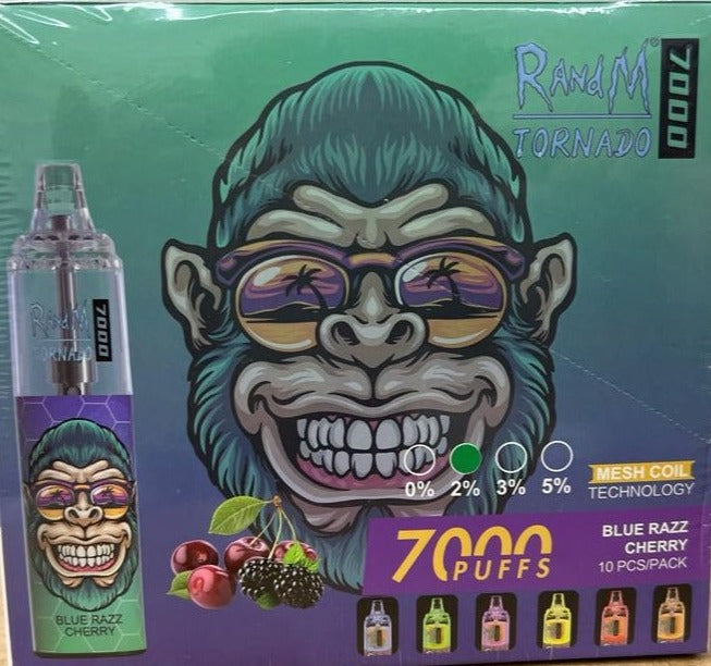 RANDM Tornado 7000 Puffs Disposable Vape-Blue Razz Cherry