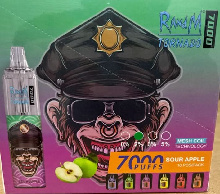 RANDM Tornado 7000 Puffs Disposable Vape-Sour Apple