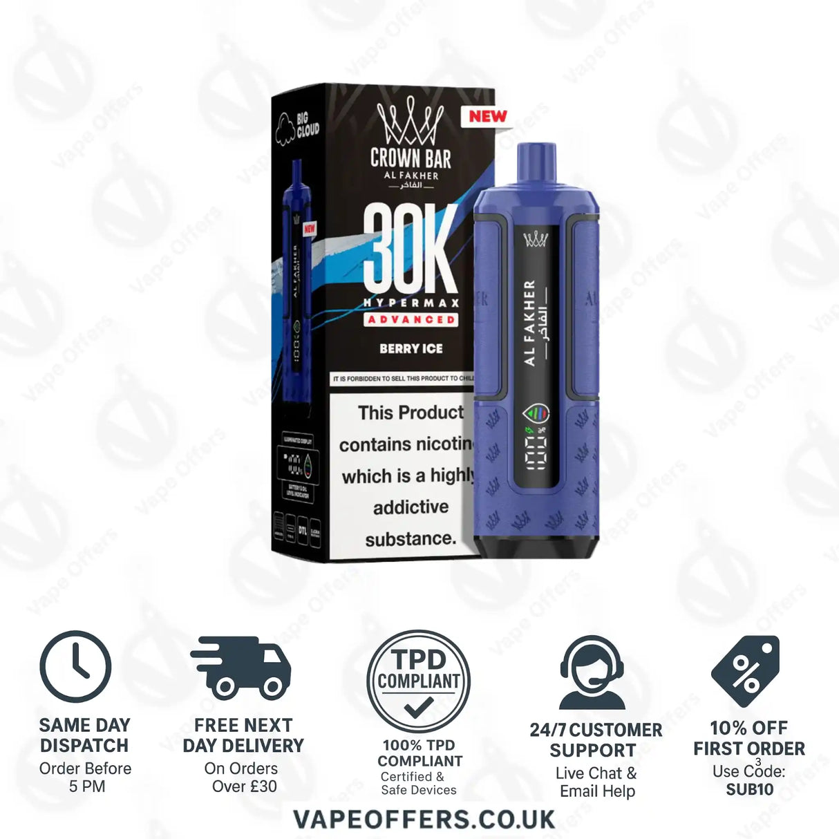Al Fakher 30K Hypermax Vape Kit Berry Ice