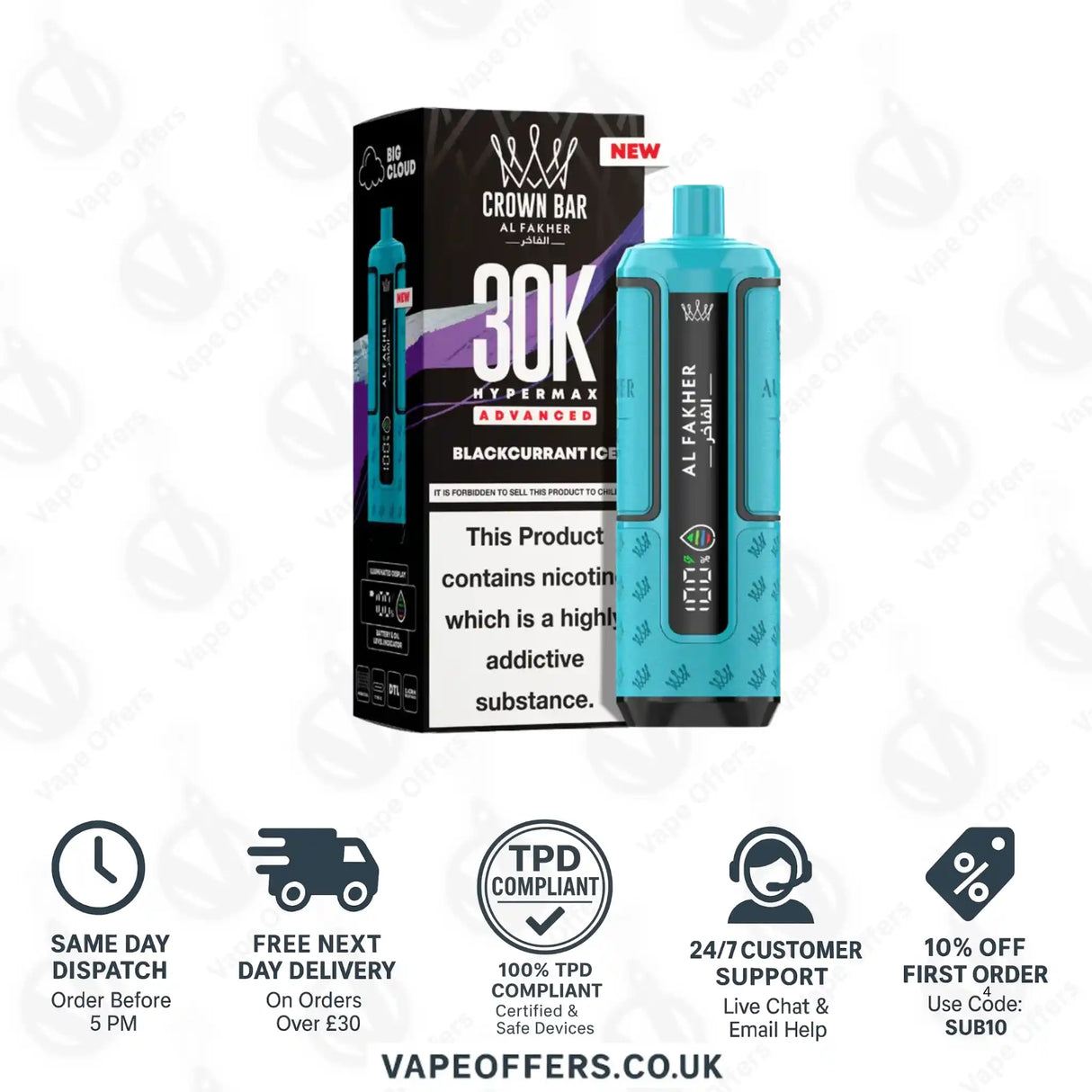 Al Fakher 30K Hypermax Vape Kit Blackcurrant Ice