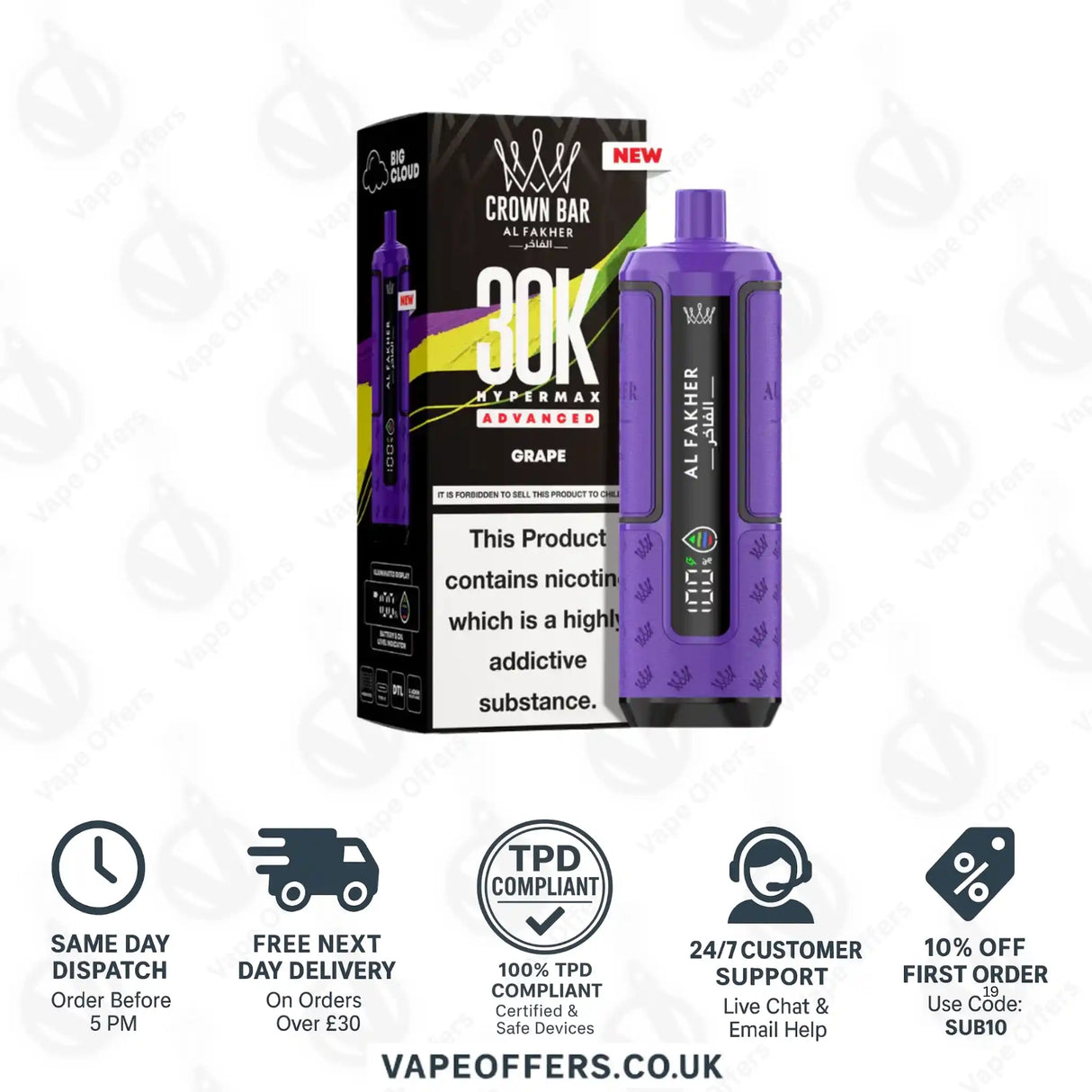 Al Fakher 30K Hypermax Vape Kit Grape