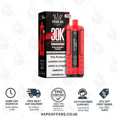 Al Fakher 30K Hypermax Vape Kit Strawberry Punch 