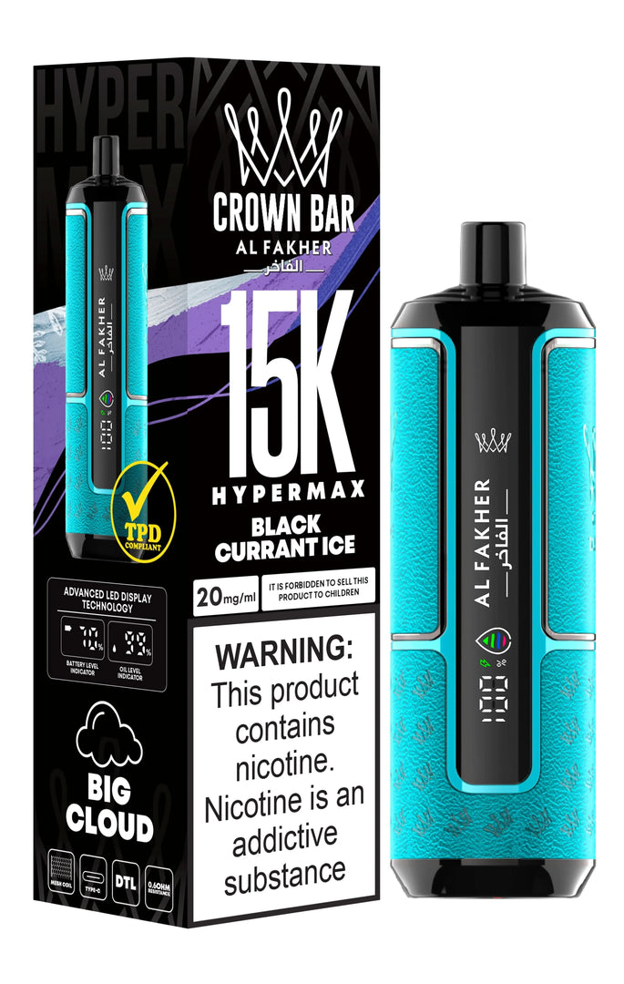 Al Fakher crown bar 15k Hypermax Blackcurrant Ice
