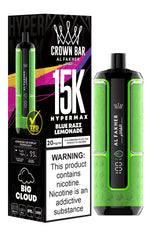 Load image into Gallery viewer, Al Fakher crown bar 15k Hypermax Blue Razz Lemonade

