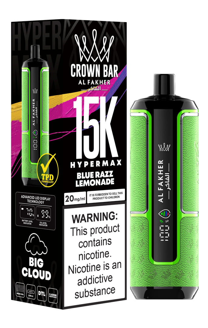Al Fakher crown bar 15k Hypermax Blue Razz Lemonade
