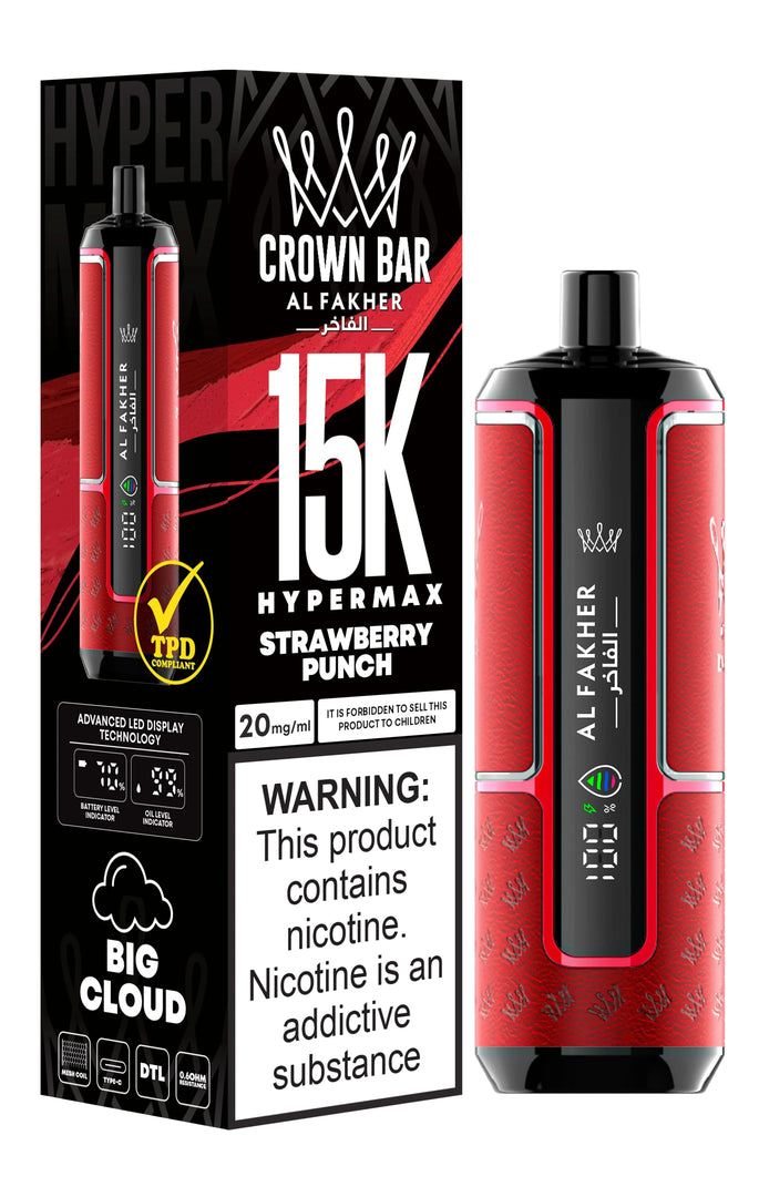 Al Fakher crown bar 15k Hypermax Strawberry Punch
