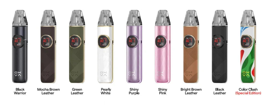The nine OXVA NeXLIM 2 colour options shown side by side with their names