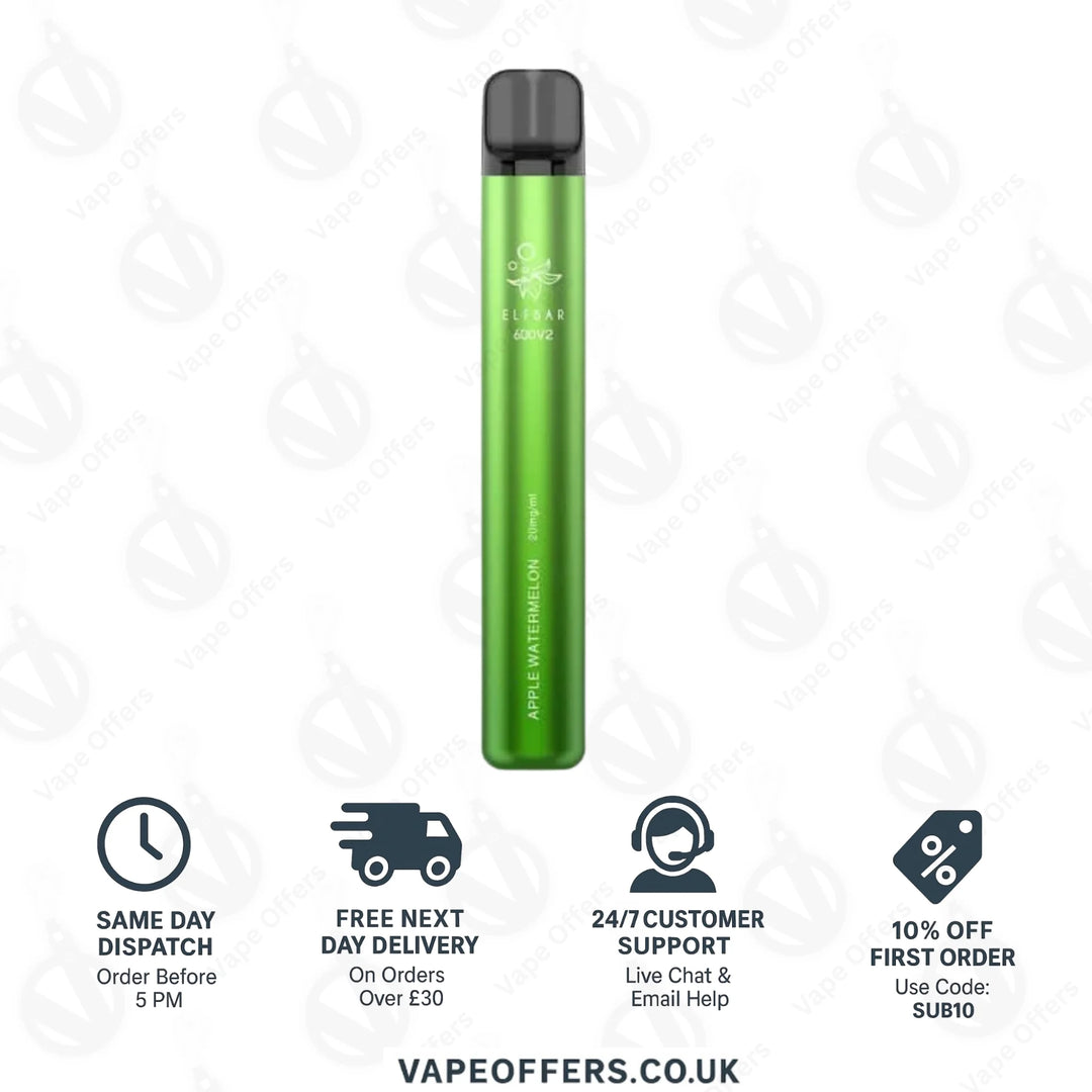 Apple Watermelon Elf Bar 600 V2 Puffs Vape
