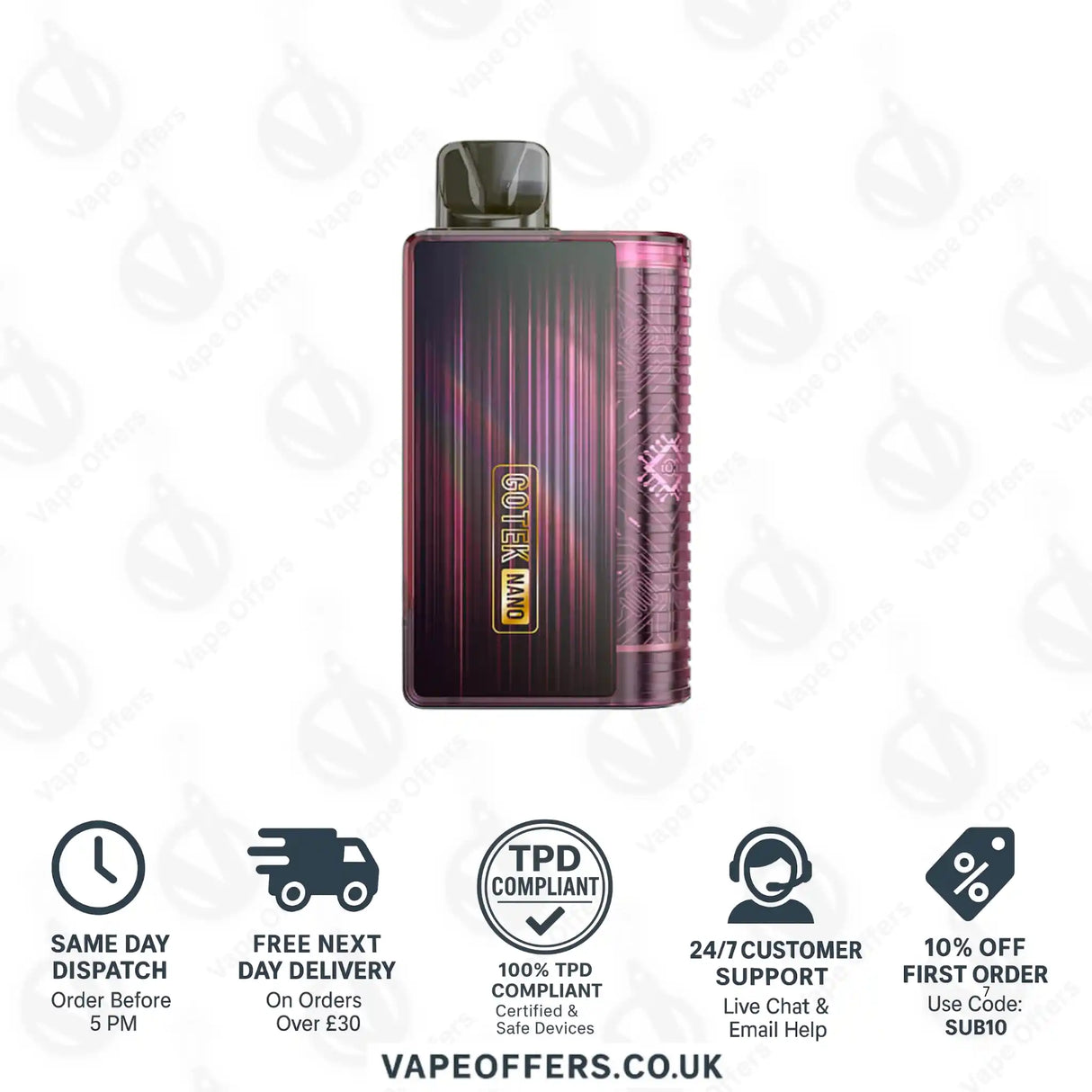 Aspire Gotek Nano Pod Vape Kit Ice Rose Pink