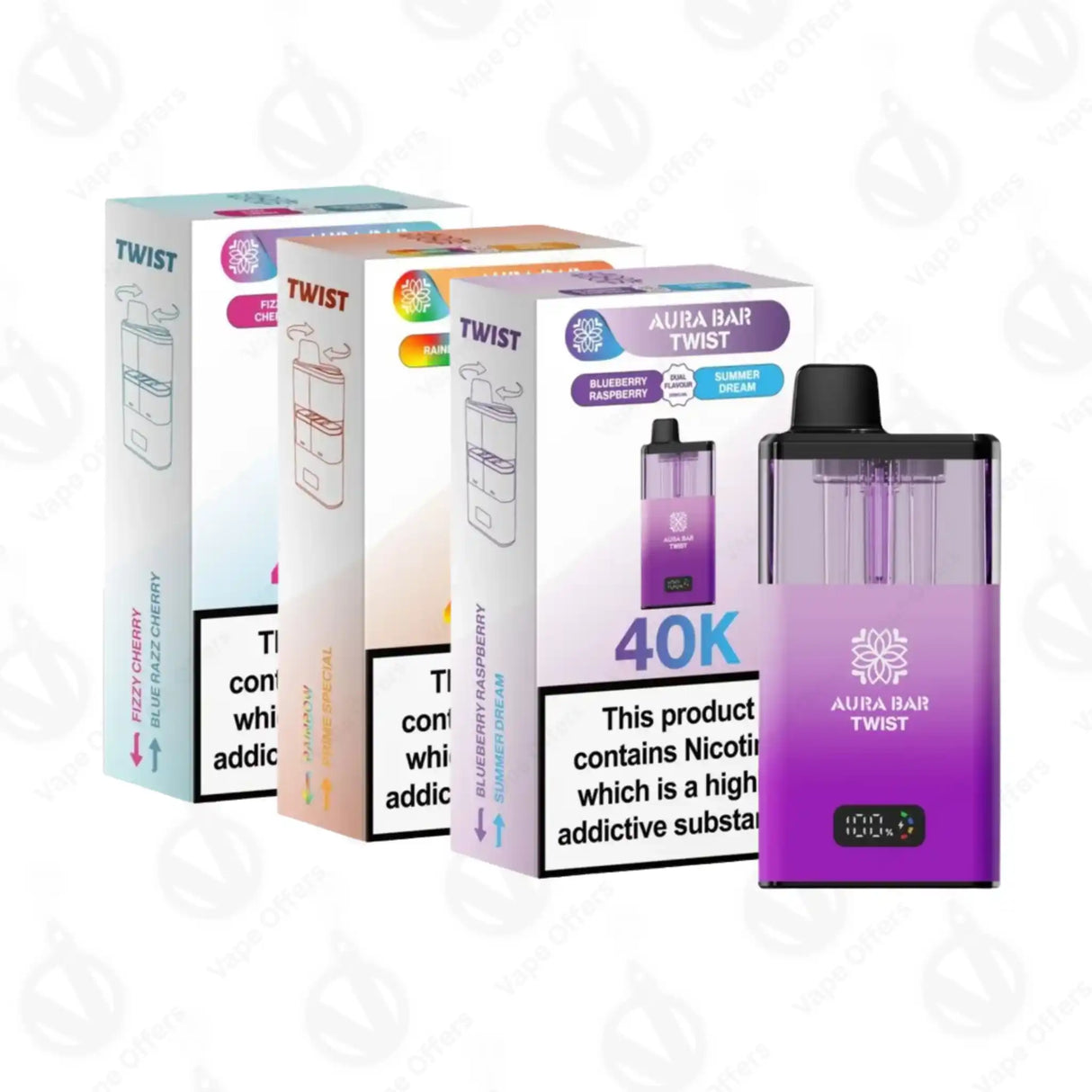 Aura Bar Twist 40K Puffs Prefilled Vape Kit ( Crystal Prime )