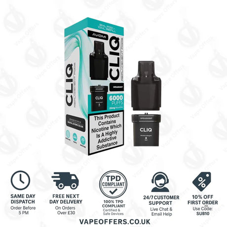 Avomi CLIQ Prefilled Pods + Refill Container Spearmint