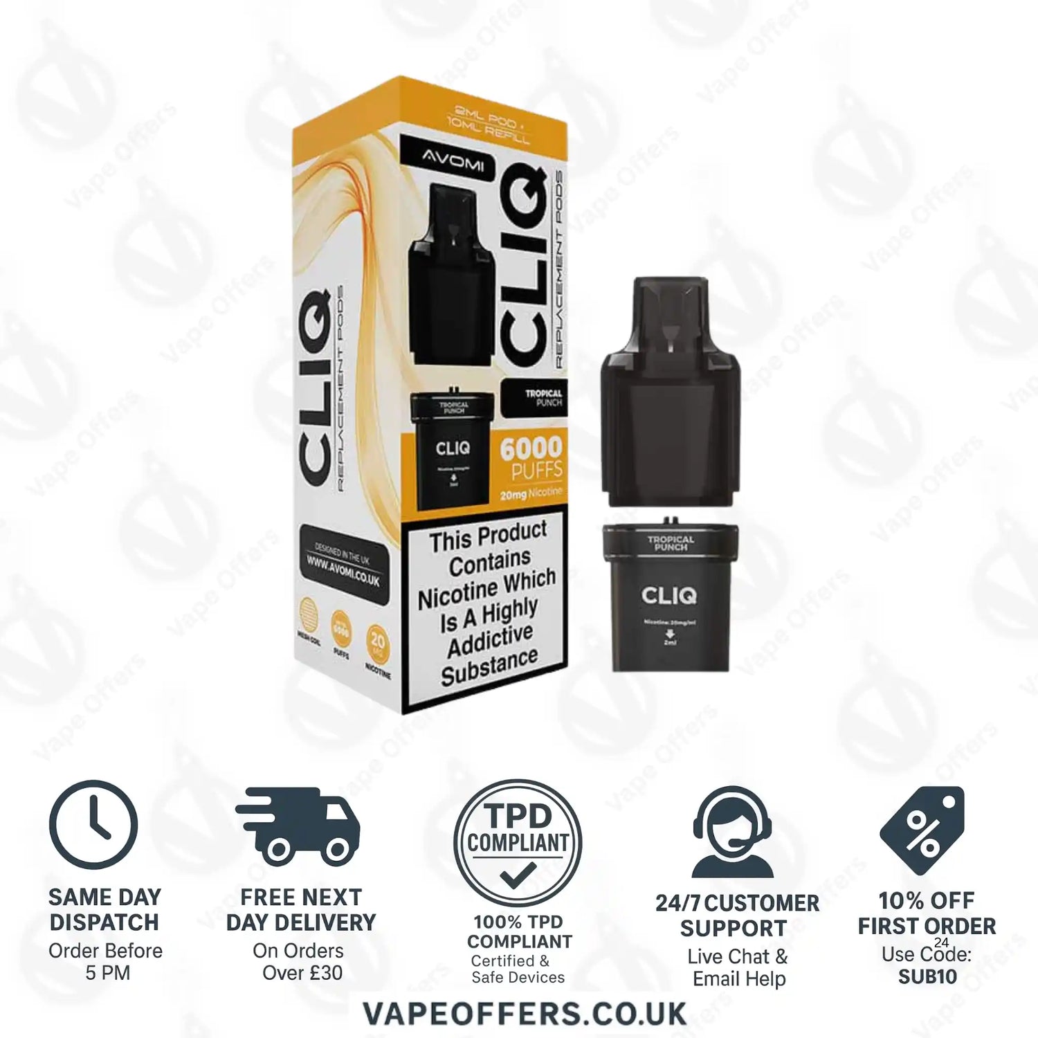 Avomi CLIQ Prefilled Pods + Refill Container Watermelon Ice 