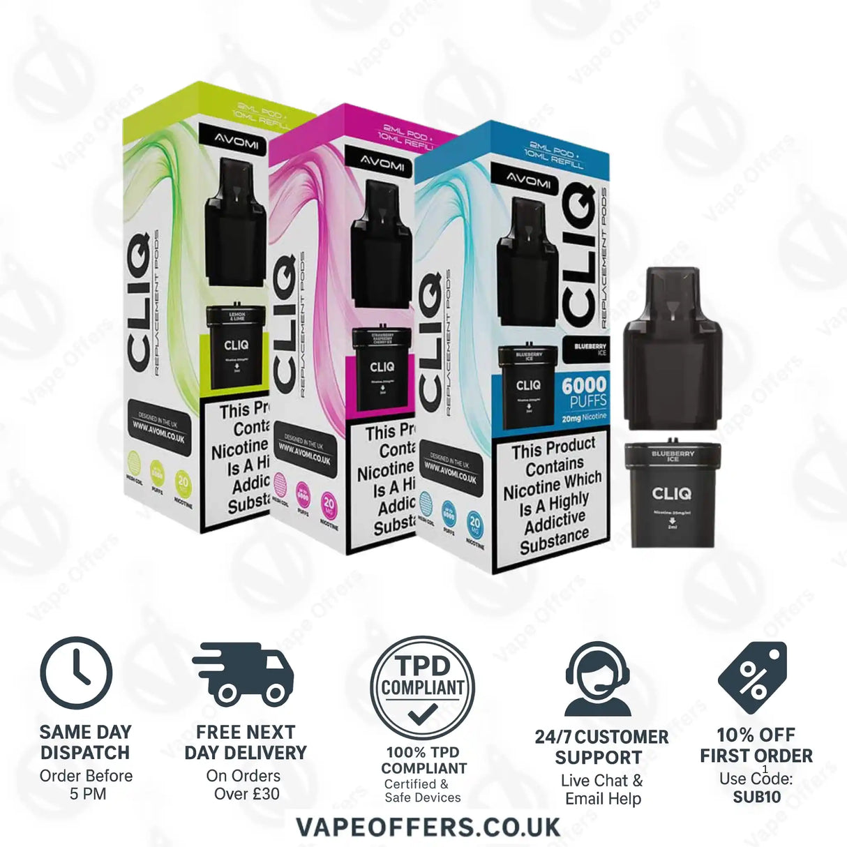 Avomi CLIQ Prefilled Pods + Refill Container 