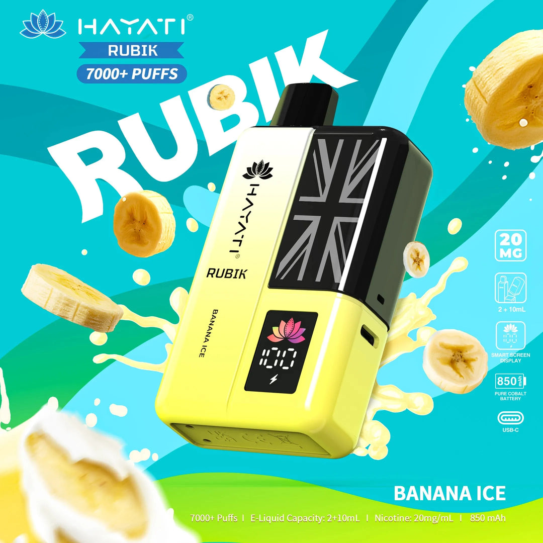 Hayati Rubik 7000 Puffs - Banana Ice 