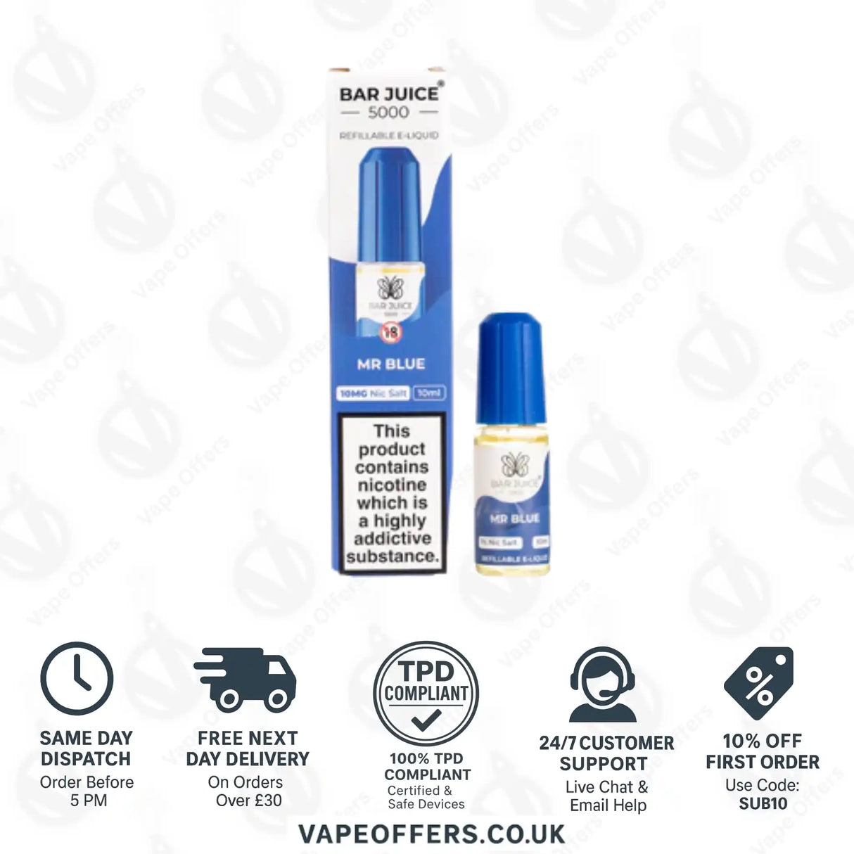 Bar Juice 5000 Mr Blue Nic Salt