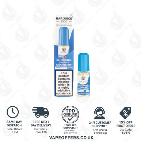 Bar Juice 5000 Blueberry Cherry Cranberry Nic Salt