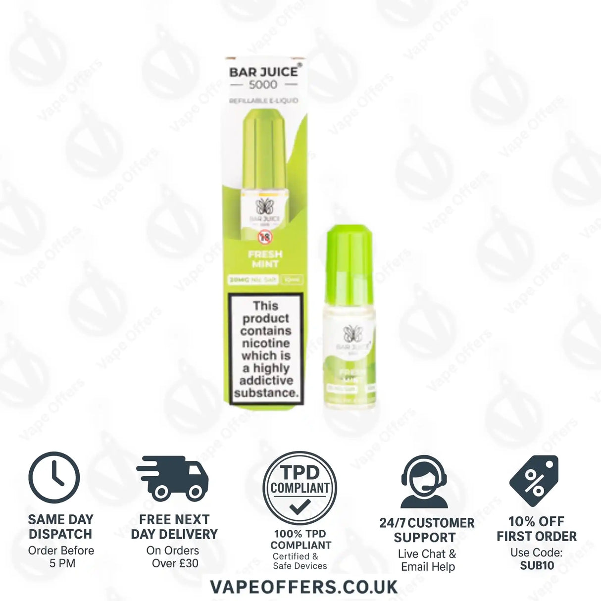 Bar Juice 5000 Fresh Mint Nic Salt