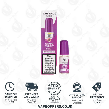 Bar Juice 5000 Grape Gummy Bear Nic Salt