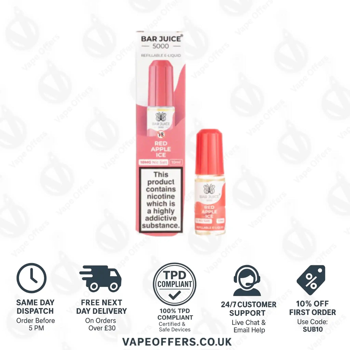 Bar Juice 5000 Red Apple Ice Nic Salt