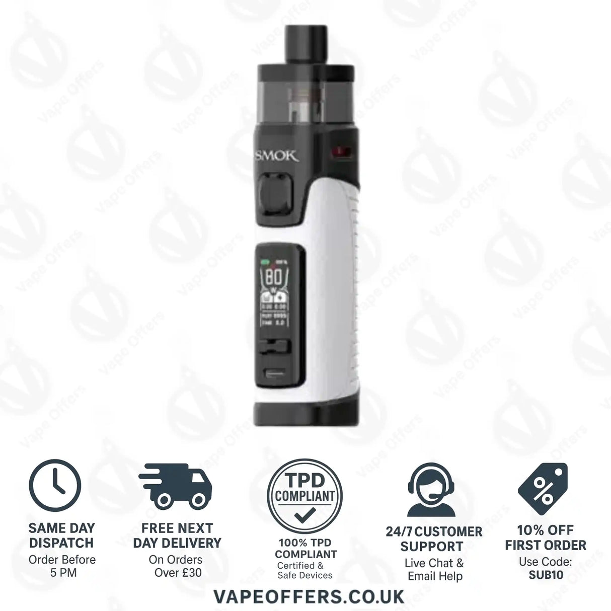 Smok Rpm 5 Pro Pod Vape Kit - Beige White Leather 