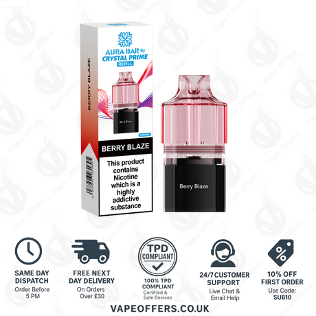 Berry Blaze Crystal Prime Aura Bar 10k Pod