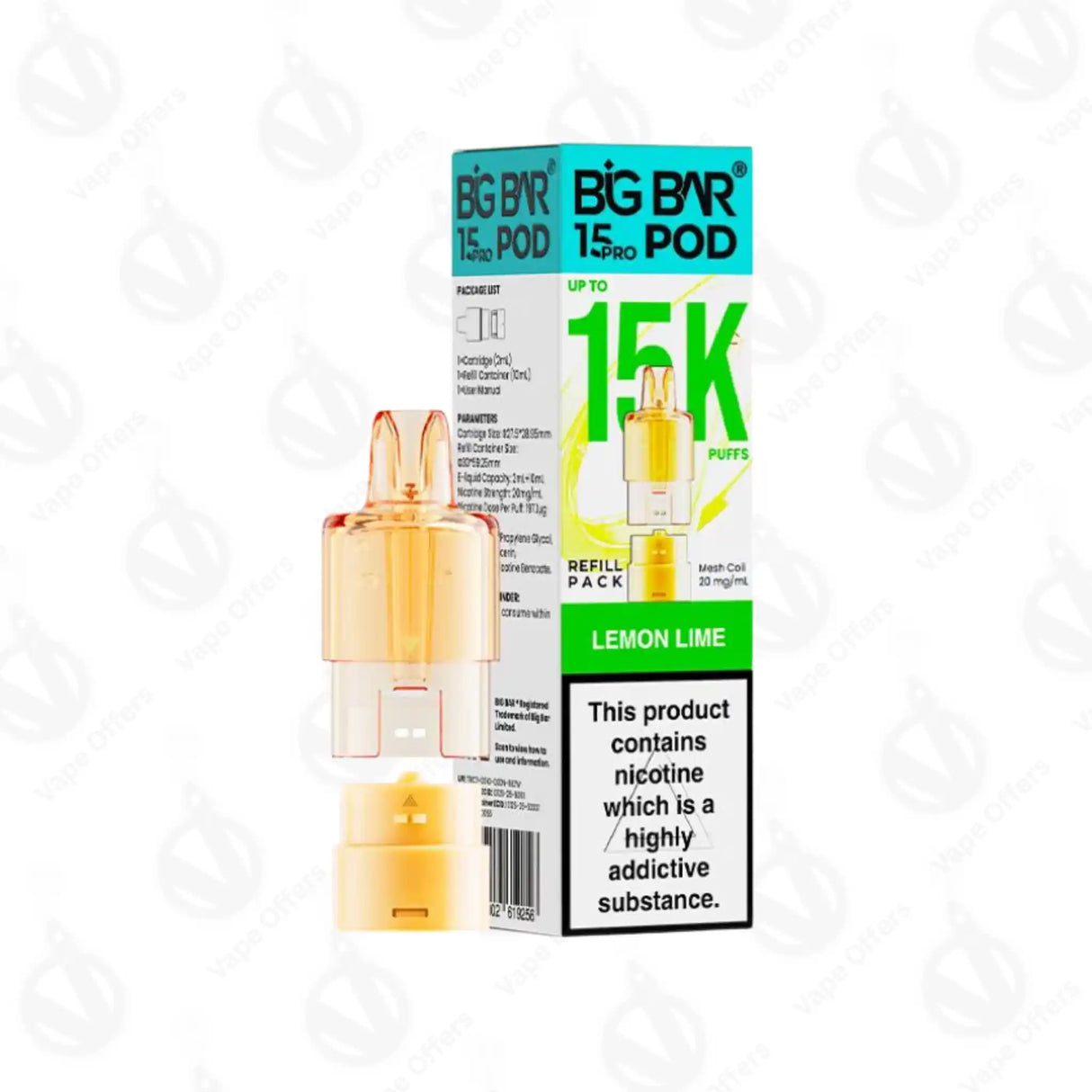 Big Bar 15K Pro Lemon Lime Replacement Pod