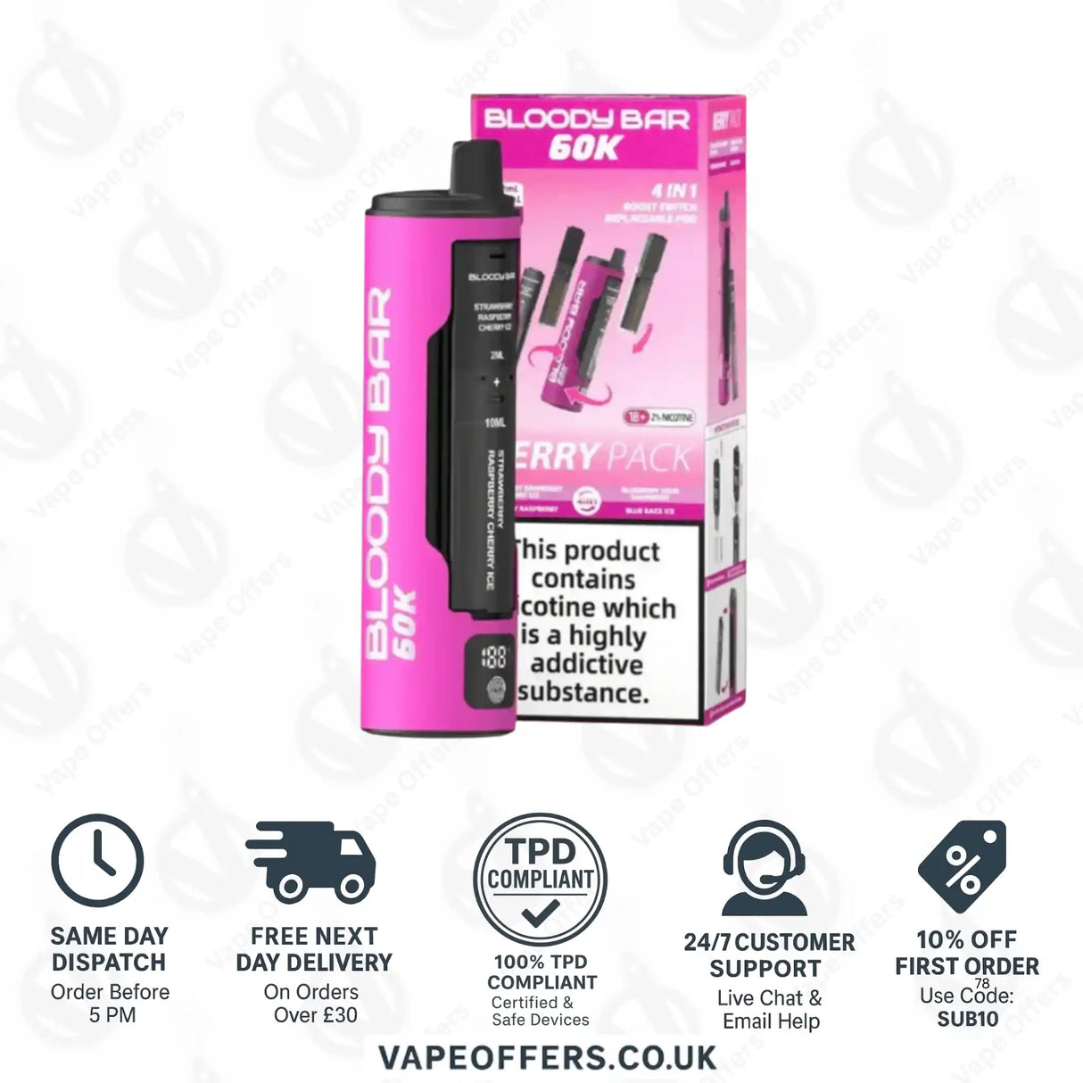 Bloody Bar 60K 4 in 1 Vape Kit Berry