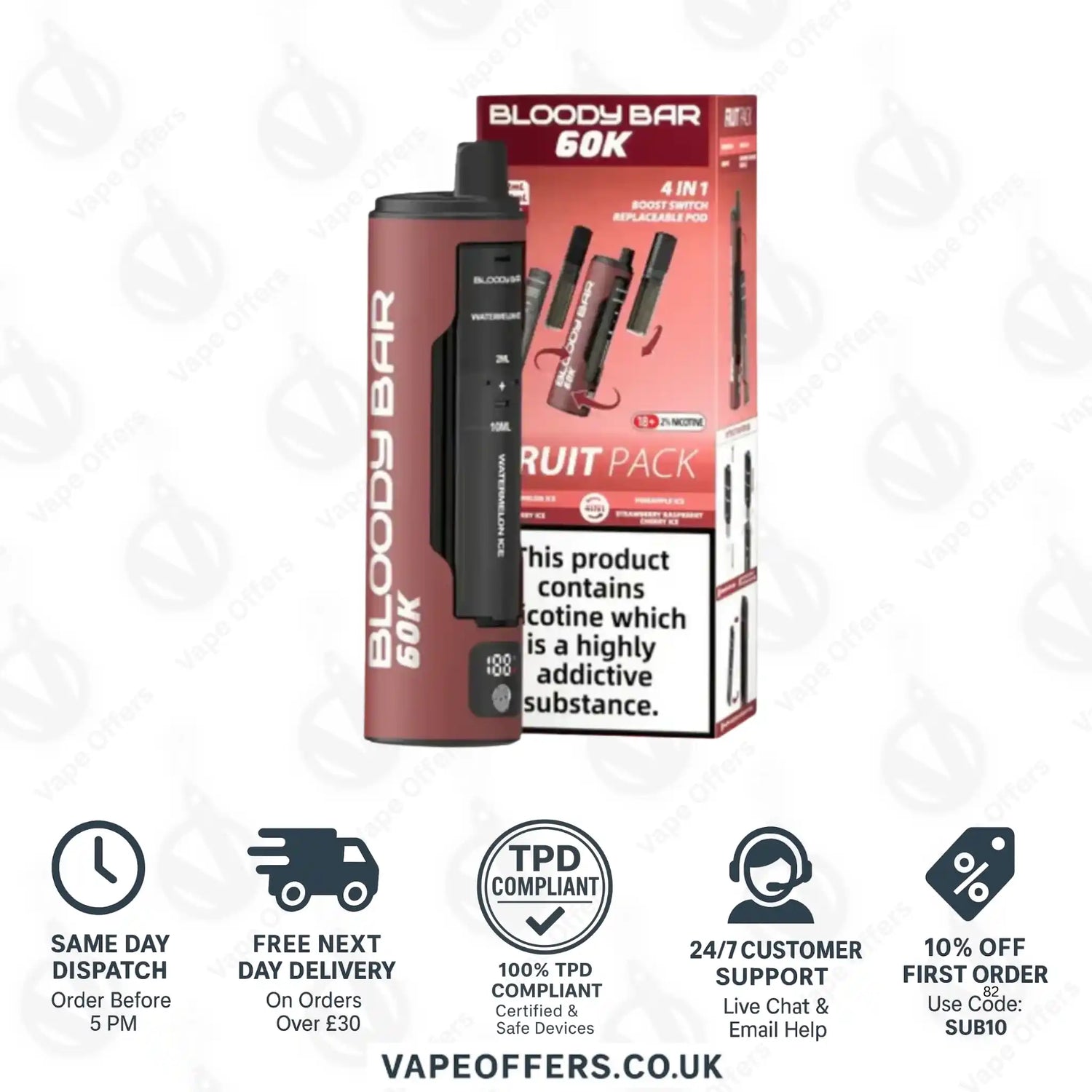 Bloody Bar 60K 4 in 1 Vape Kit Fruit 