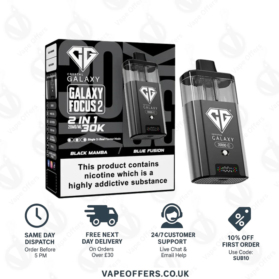 Crystal Galaxy Focus 2 30k Puffs Vape | 5 For £55