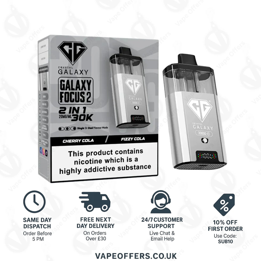 Crystal Galaxy Focus 2 30k Puffs Vape | 5 For £55