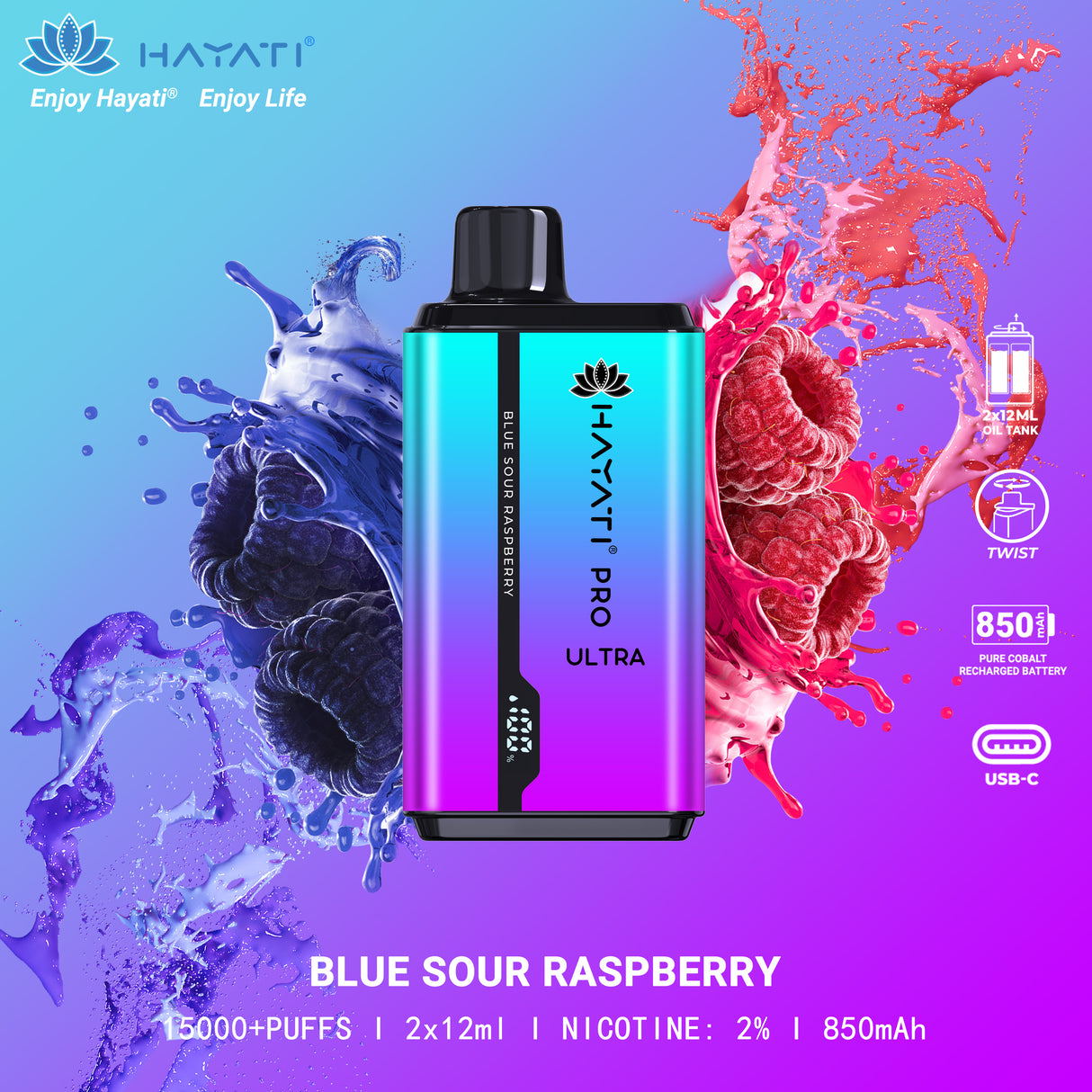 Blue Sour Raspberry - Hayati Pro Ultra 15000 Puffs Vape